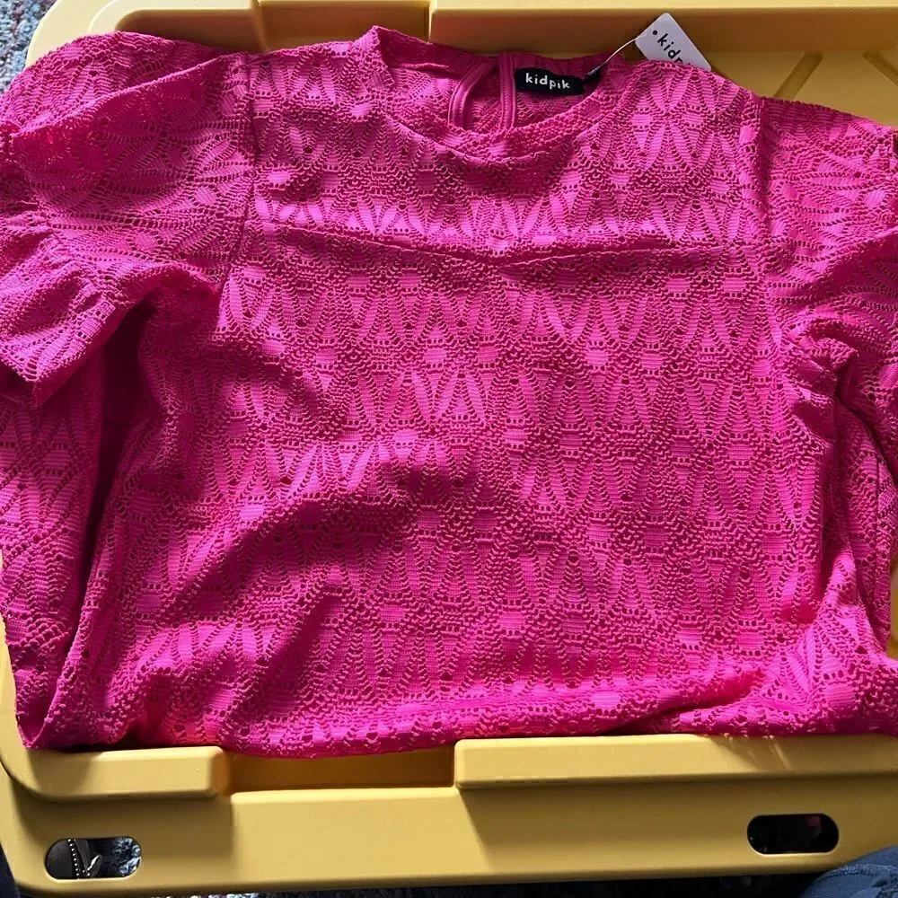 Kidpik Pink Lace Dress with attached lining